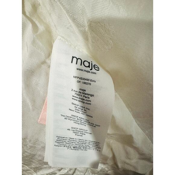 MAJE Off-White Tweed Creamy Oversized Vileno Blazer size 38 Flawed - Picture 14 of 16